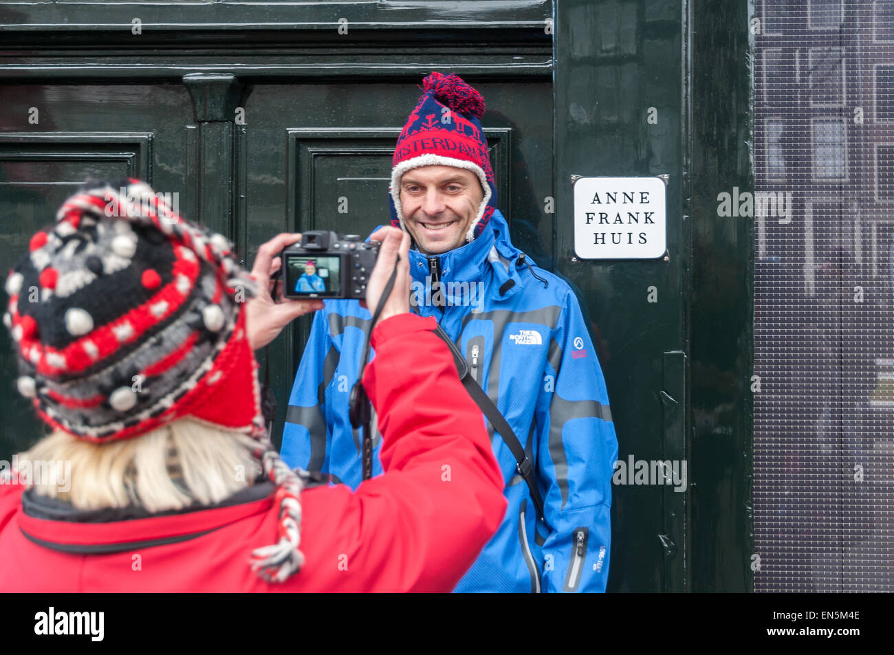 Touristen im Anne-Frank Haus Stockfoto