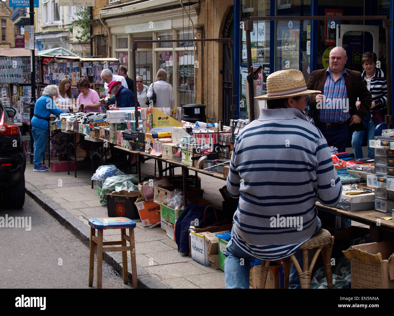 Markt Händler, Sherborne, Dorset, Großbritannien Stockfoto