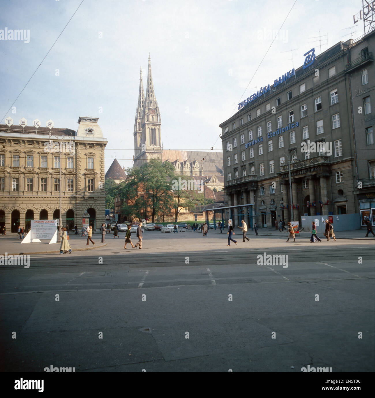 Sterben Sie Kathedrale von Zagreb, Fernsehreihe, Jugoslawien 1970er Jahre. Die Kathedrale von Zagreb, Kroatien, Jugoslawien der 1970er Jahre. Stockfoto