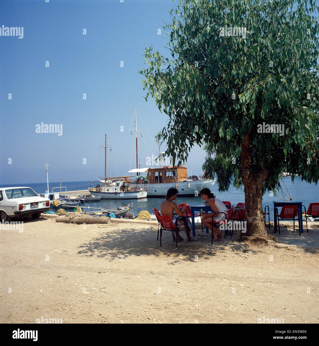 Griechenland, Korfu, Hafen Kassiopi Stockfoto