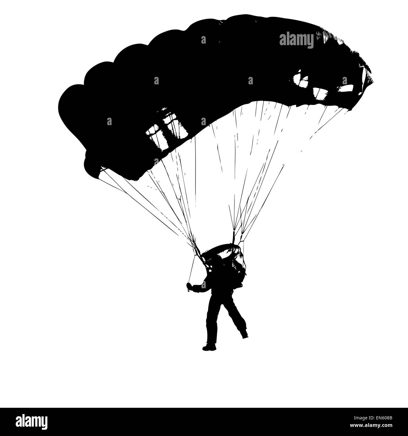 Fallschirmspringer-Jumper in den Helm nach dem Klick. Vektor-illustra Stockfoto