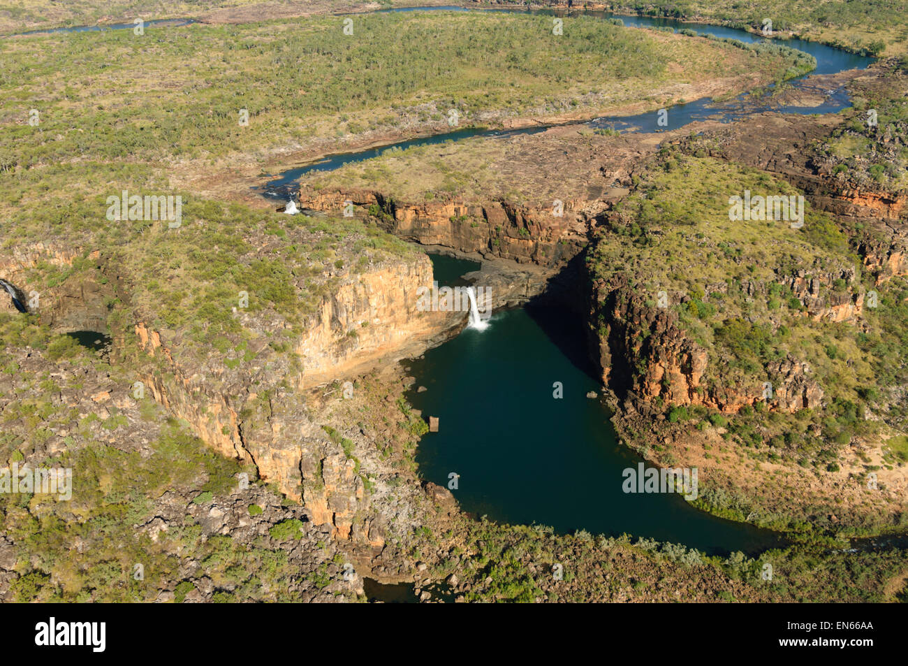 Luftaufnahme von Mitchell Falls, Kimberley, Western Australia, WA, Australien Stockfoto