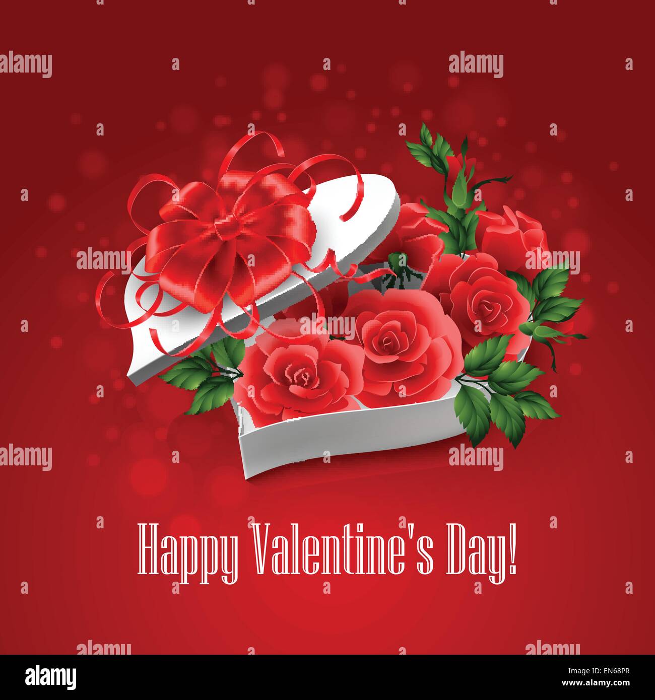 Valentinstag Herz-Form-Box. Vektor-illustration Stock Vektor