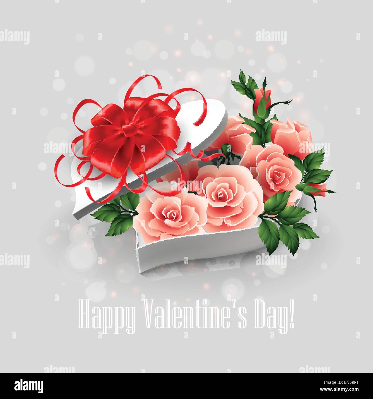Valentinstag Herz-Form-Box. Vektor-illustration Stock Vektor
