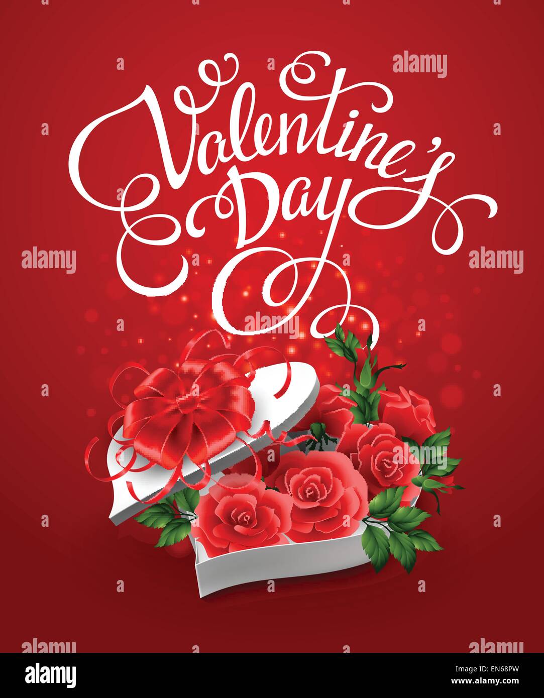 Valentinstag Herz-Form-Box. Vektor-illustration Stock Vektor