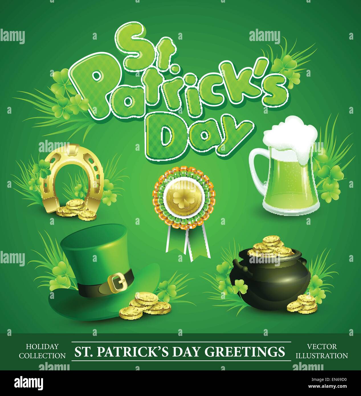 St. Patricks Day Set von Vektor-Design-element Stock Vektor