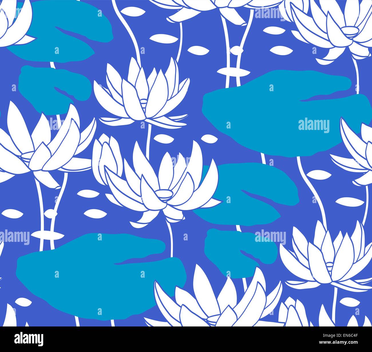 Vintage Seerose Musterdesign. Klassische chinesische Motiv Stock Vektor