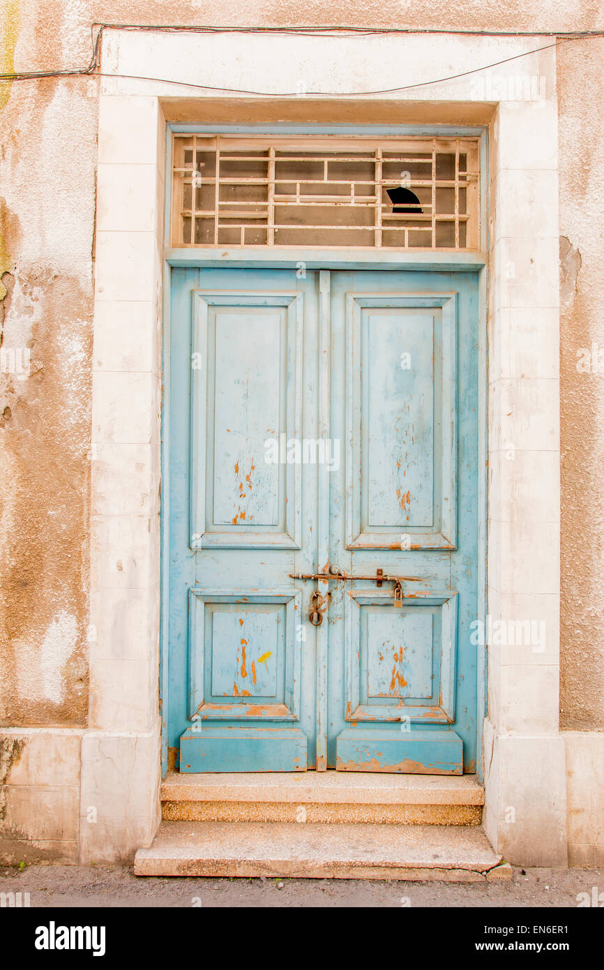 Blaue verwittert Holz Hintergrund Stockfoto