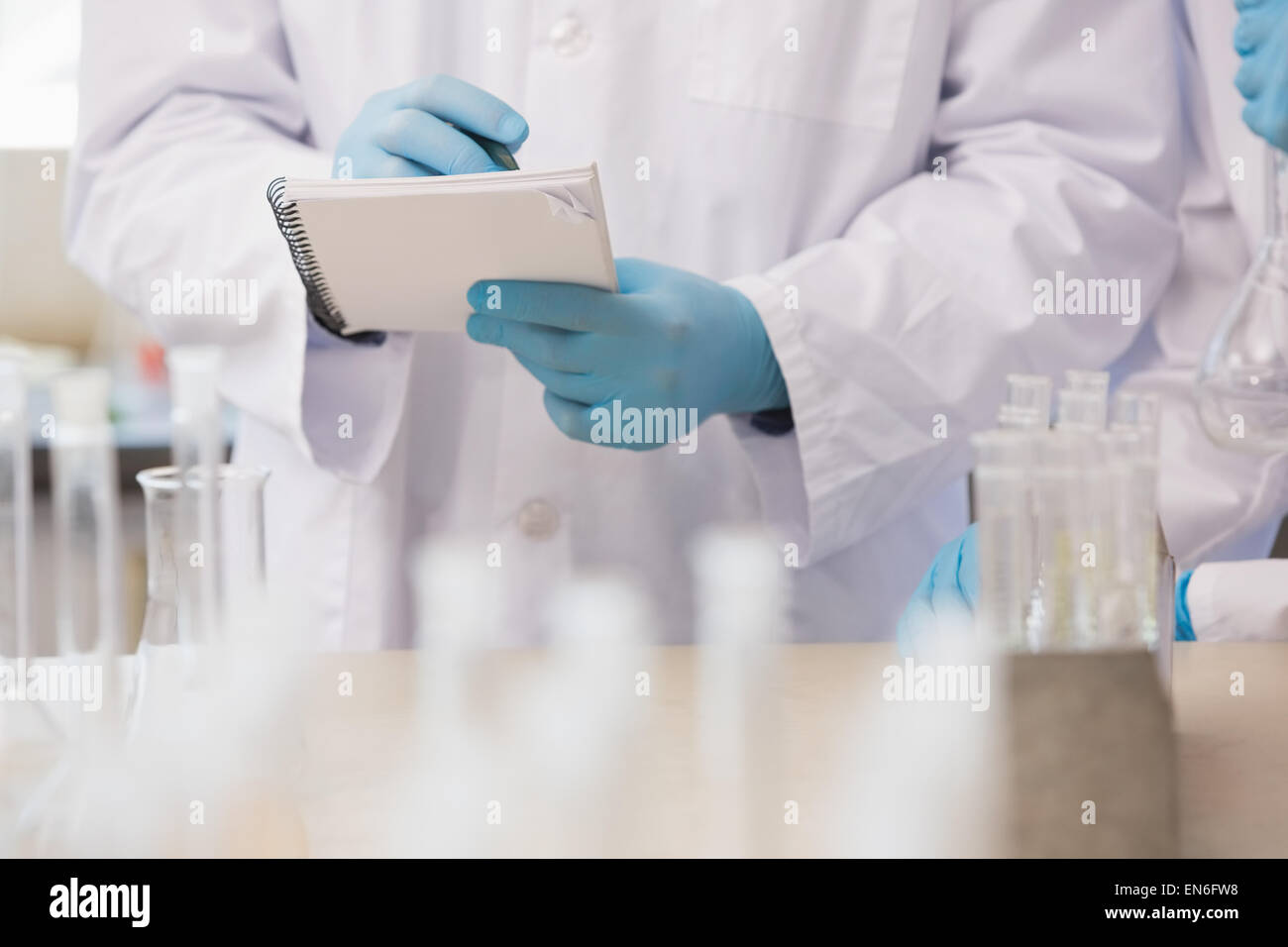 Wissenschaftler-Notizen Stockfoto