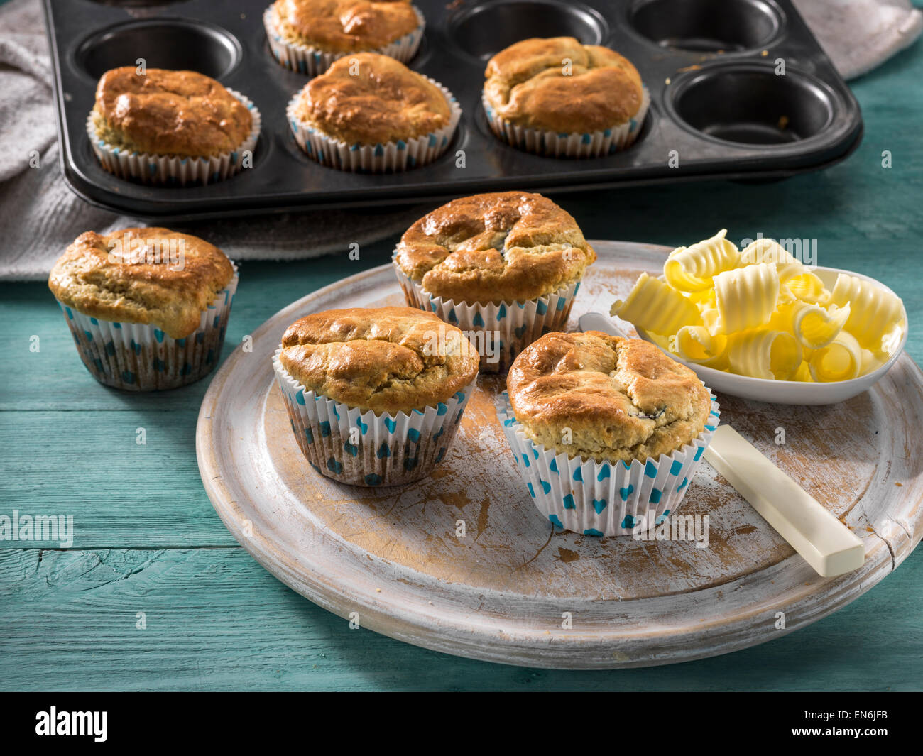 Blaubeer-muffins Stockfoto