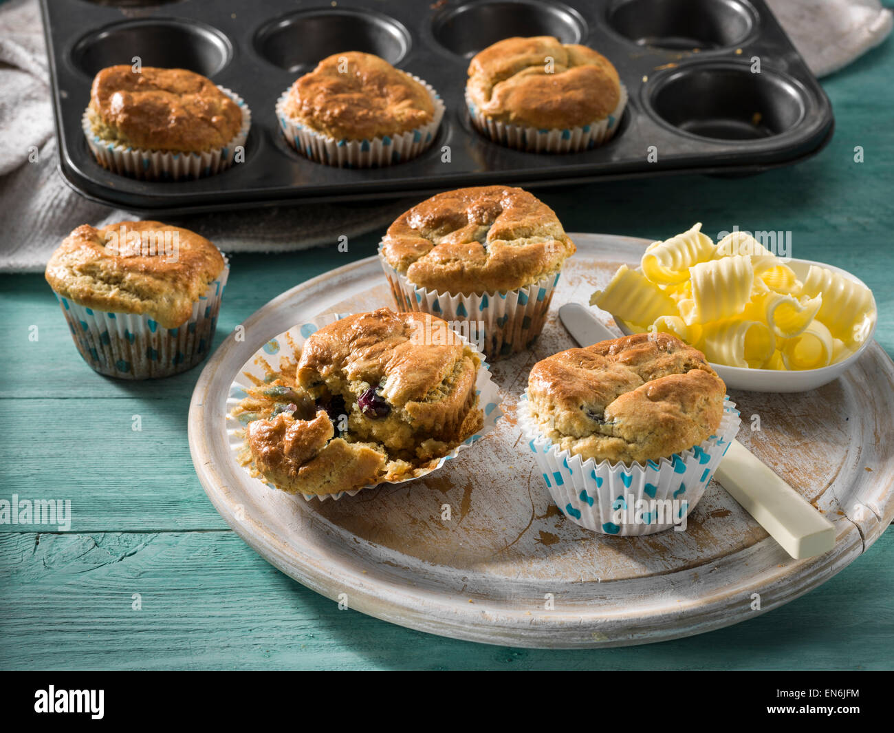 Blaubeer-muffins Stockfoto