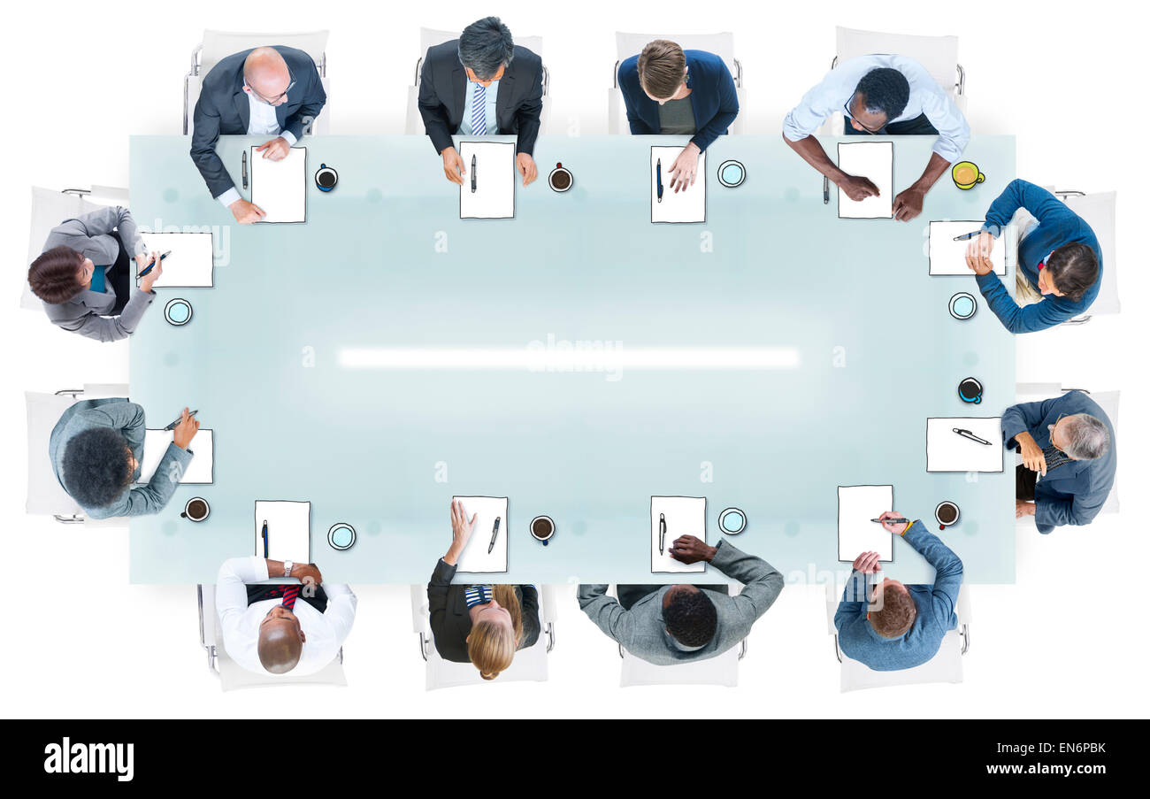 Gruppe von Menschen in ein Meeting-Foto-Illustration Stockfoto