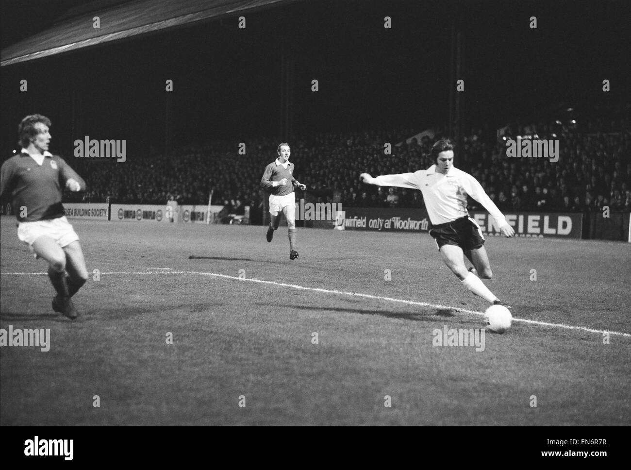 Fulham 0 v. Nottingham Forest 0. 1975 FA Cup laufen vierten Runde 28. Januar 1975 Stockfoto