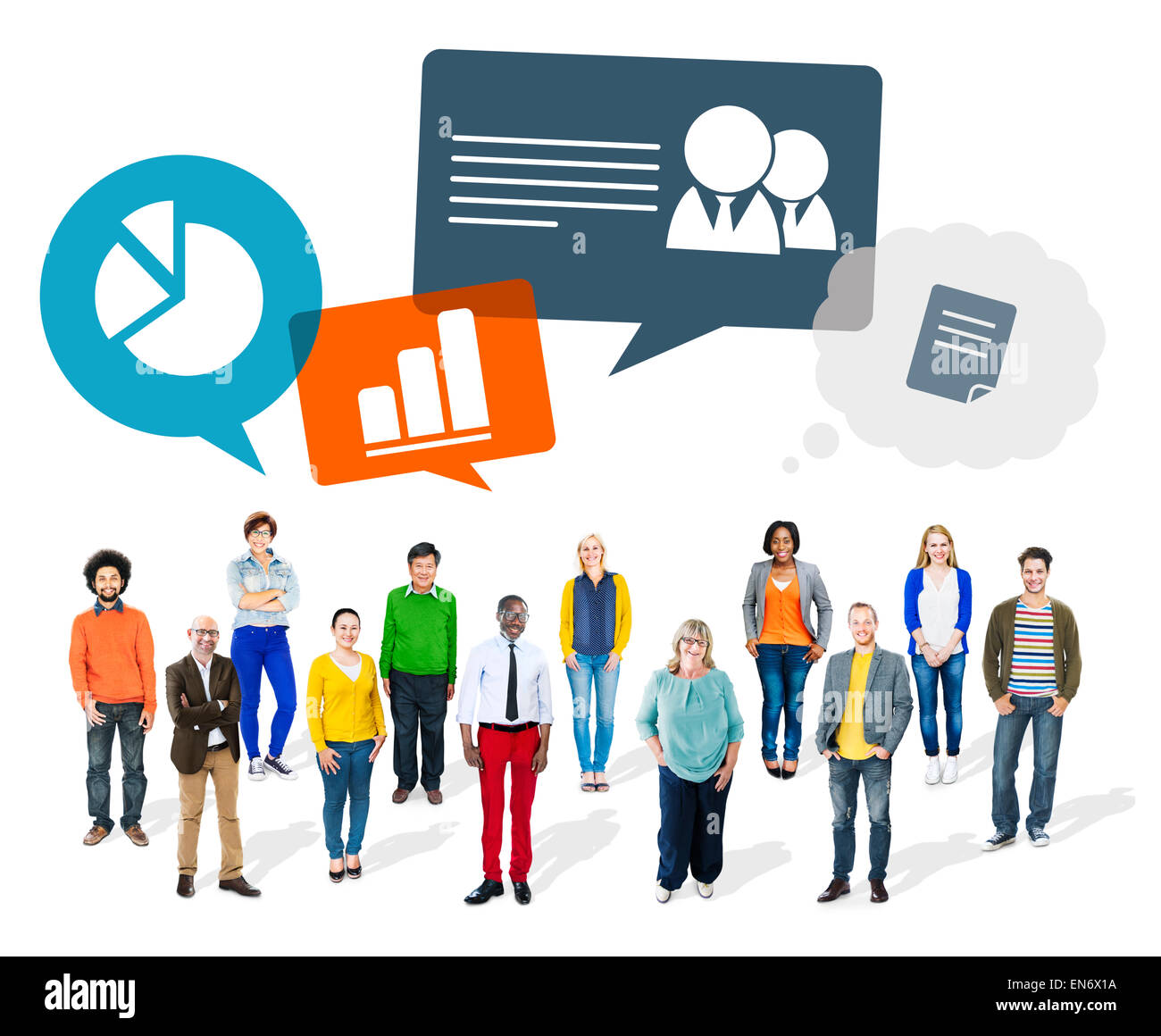 Gruppe von multiethnischen vielfältige fröhliche Menschen Stockfoto