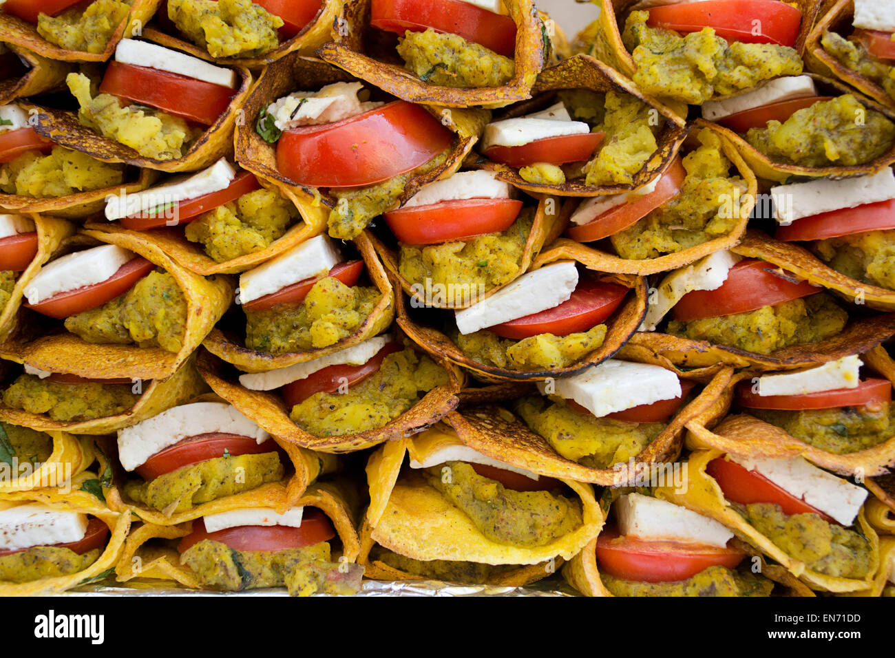 Indian Street Food rollt Paneer Stockfoto