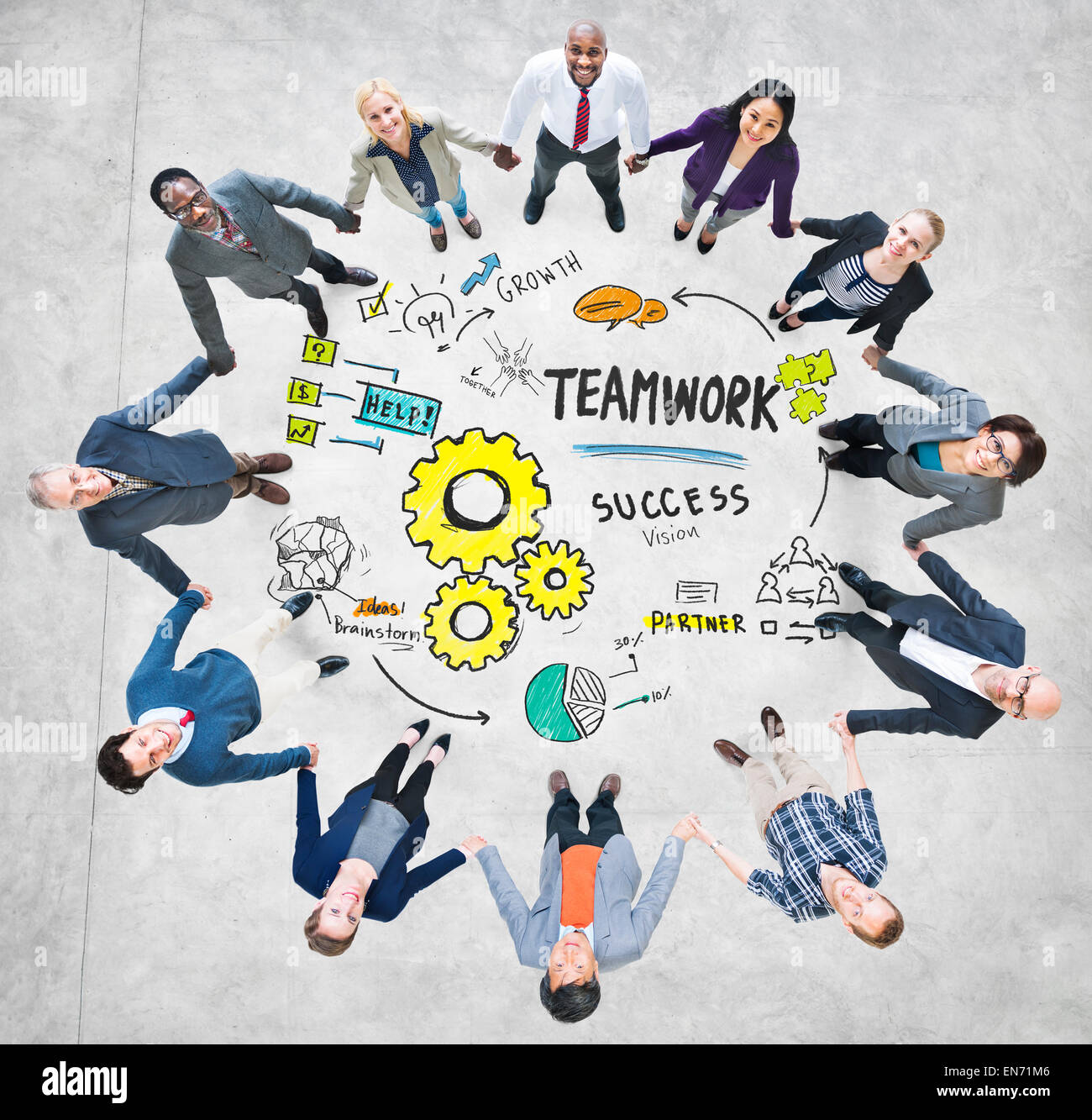 Teamarbeit-Team zusammen Zusammenarbeit Menschen Einheit Geschäftskonzept Stockfotografie - Alamy