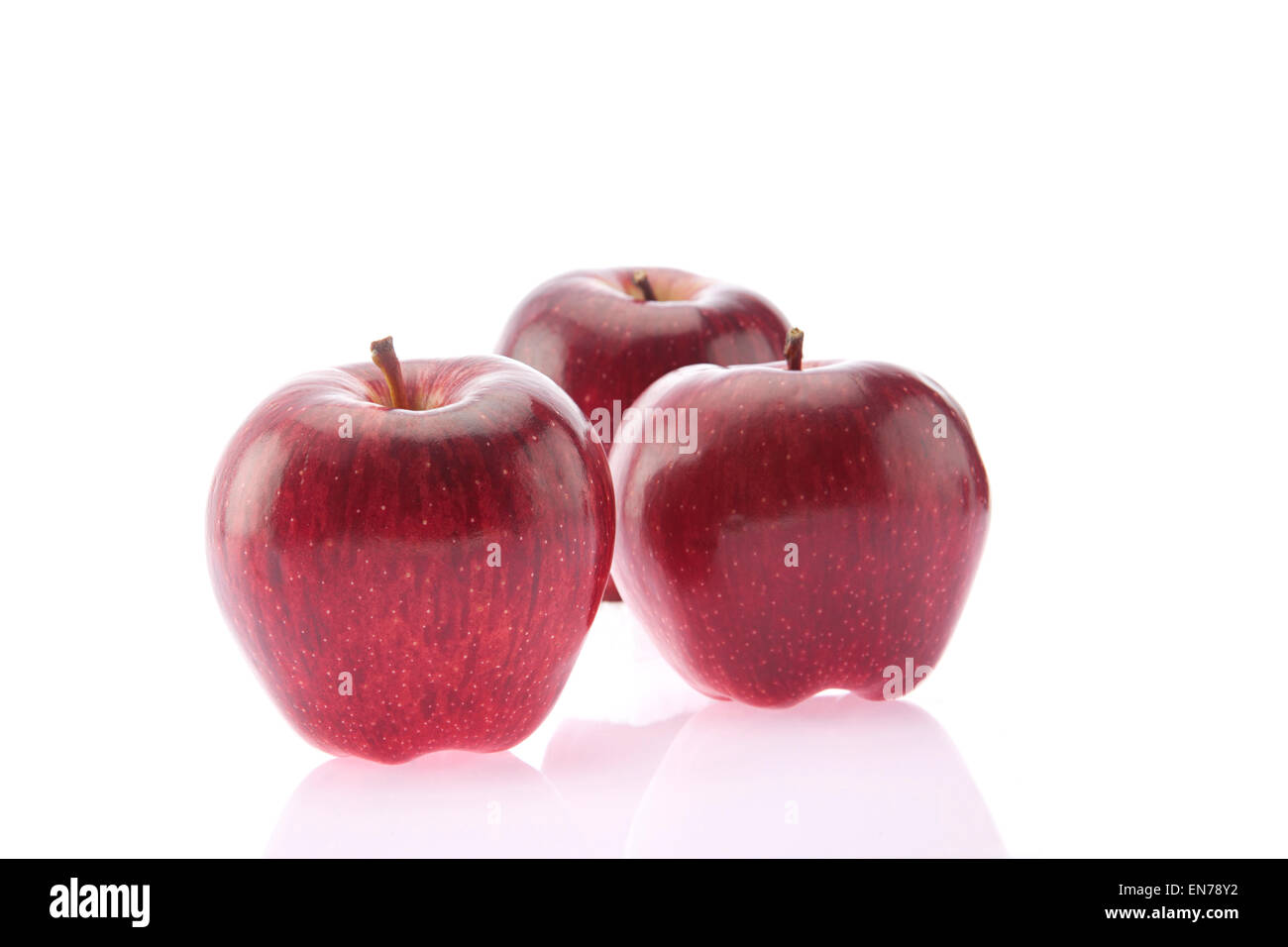 Nahaufnahme von roten Äpfeln Stockfoto