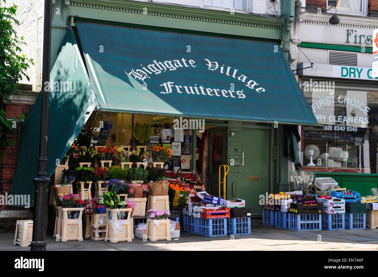 Highgate Village Fruiterers, Highgate, London, England, UK Stockfoto