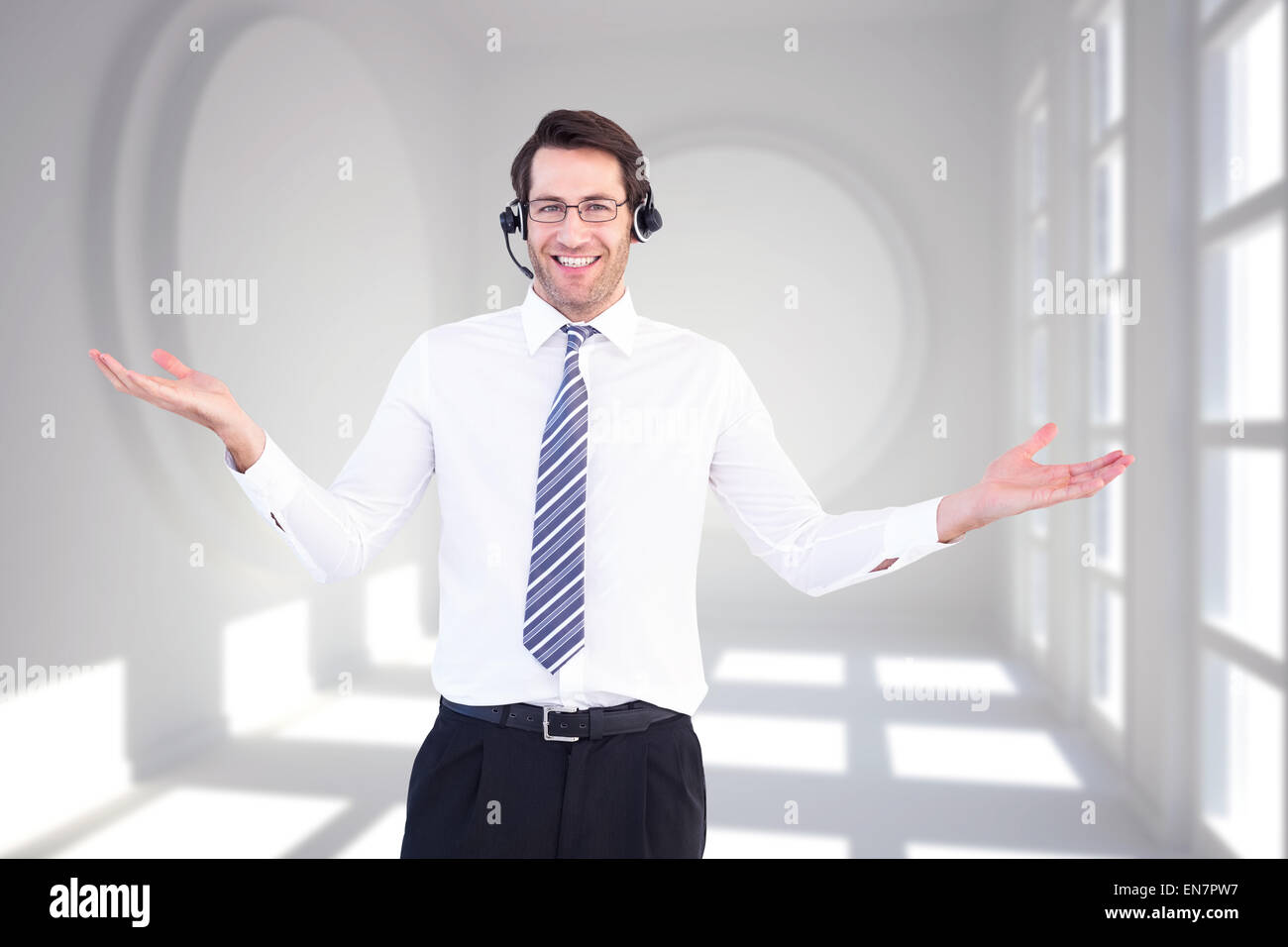 Zusammengesetztes Bild der Callcenter-agent Stockfoto