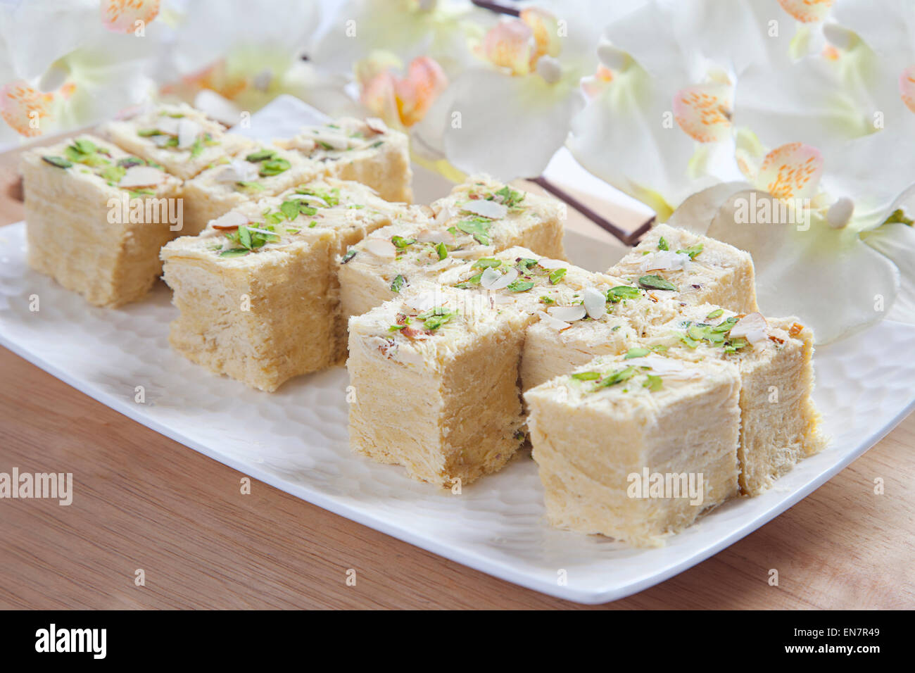 Nahaufnahme von Soan papdi Stockfoto