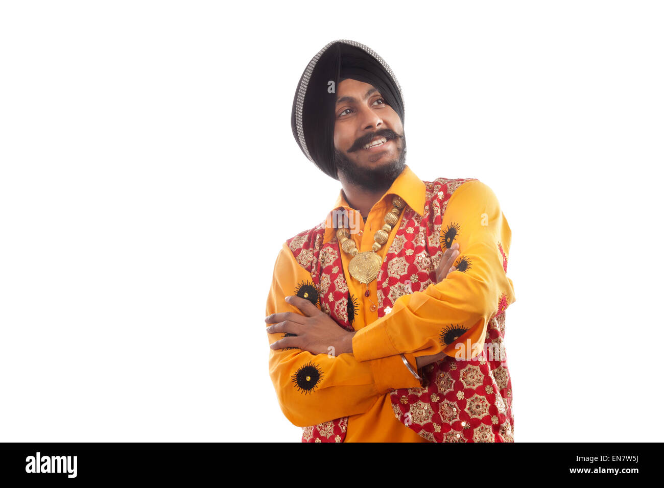 Porträt eines Sikh lächelnd Stockfoto