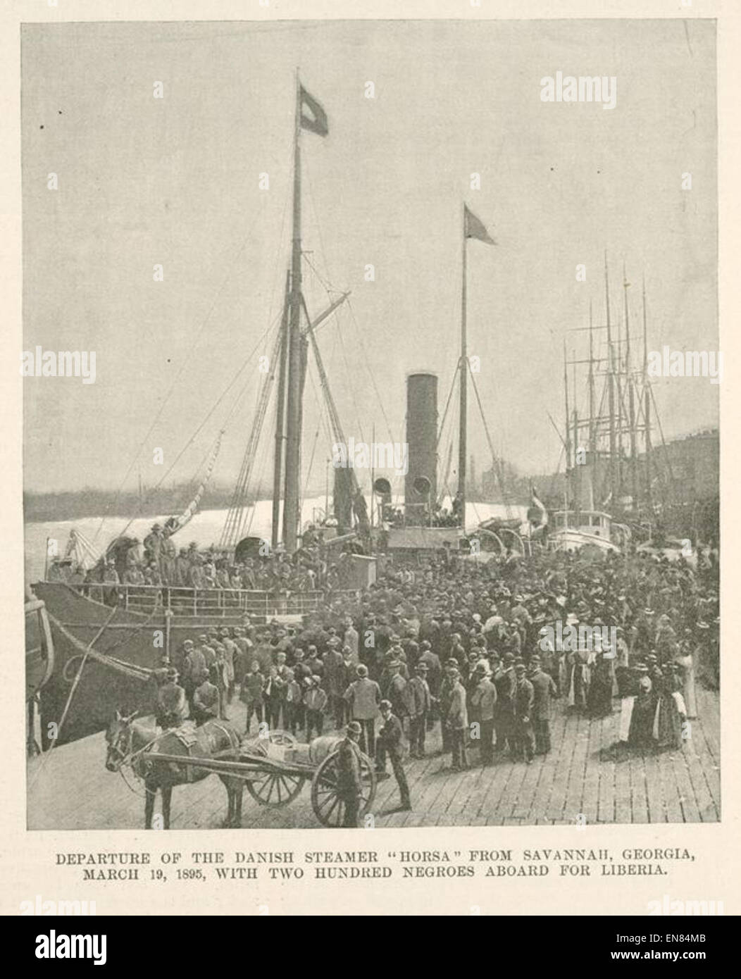 (1895) Abfahrt des Dampfschiffes HORSA mit zweihundert Neger an Bord