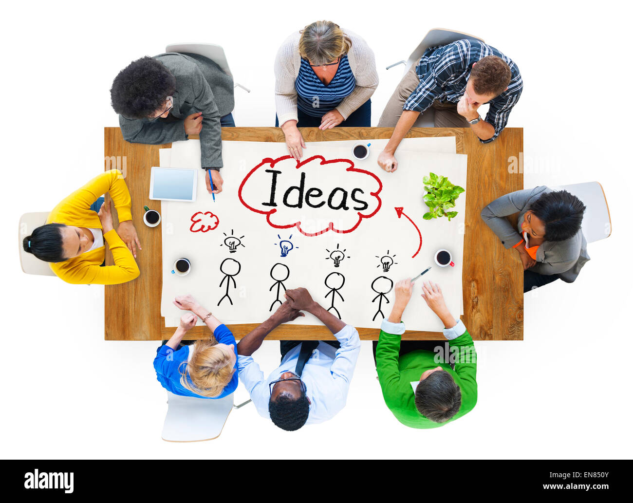 Menschen in einer Sitzung und Ideen Konzept Stockfoto