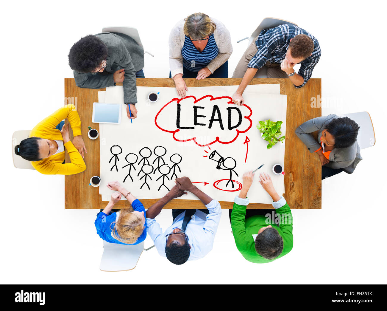 Menschen in einer Sitzung und Leadership-Konzept Stockfoto