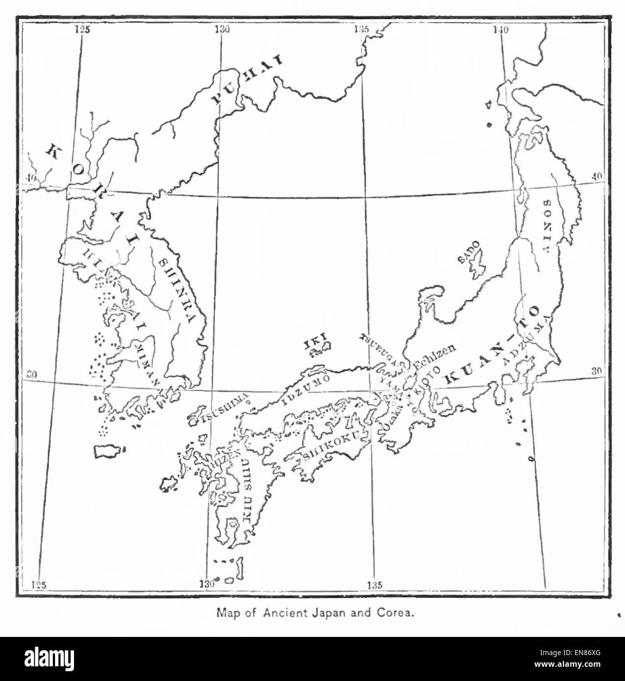 GRIFFIS(1897) p056 Karte des alten Japan und Korea Stockfoto