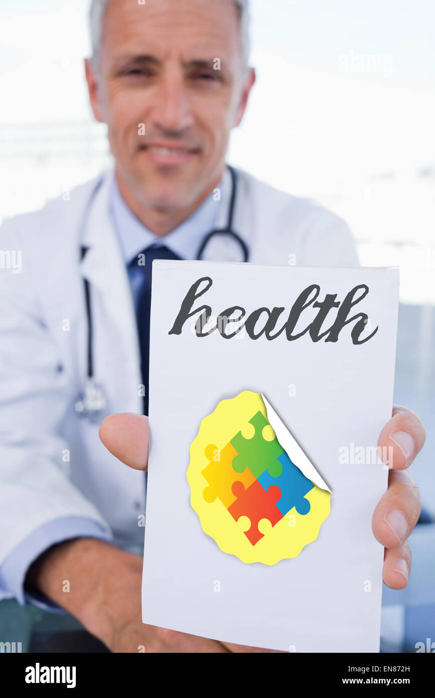 Gesundheit gegen Autismus Bewusstsein Puzzle Stockfoto