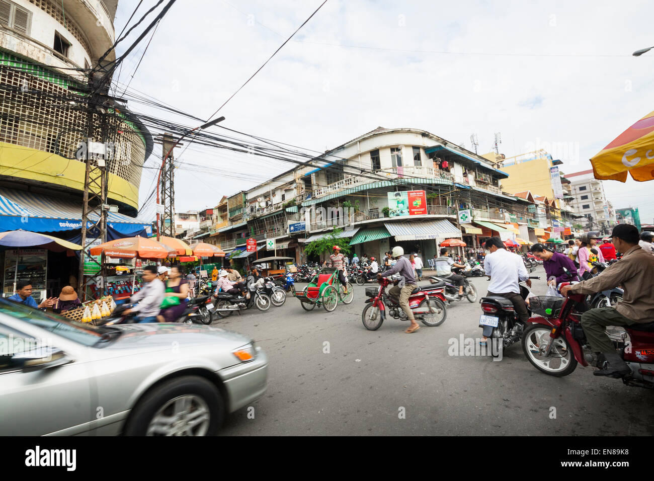 Straßenszene in Phnom Penh, Kambodscha, Asien. Stockfoto