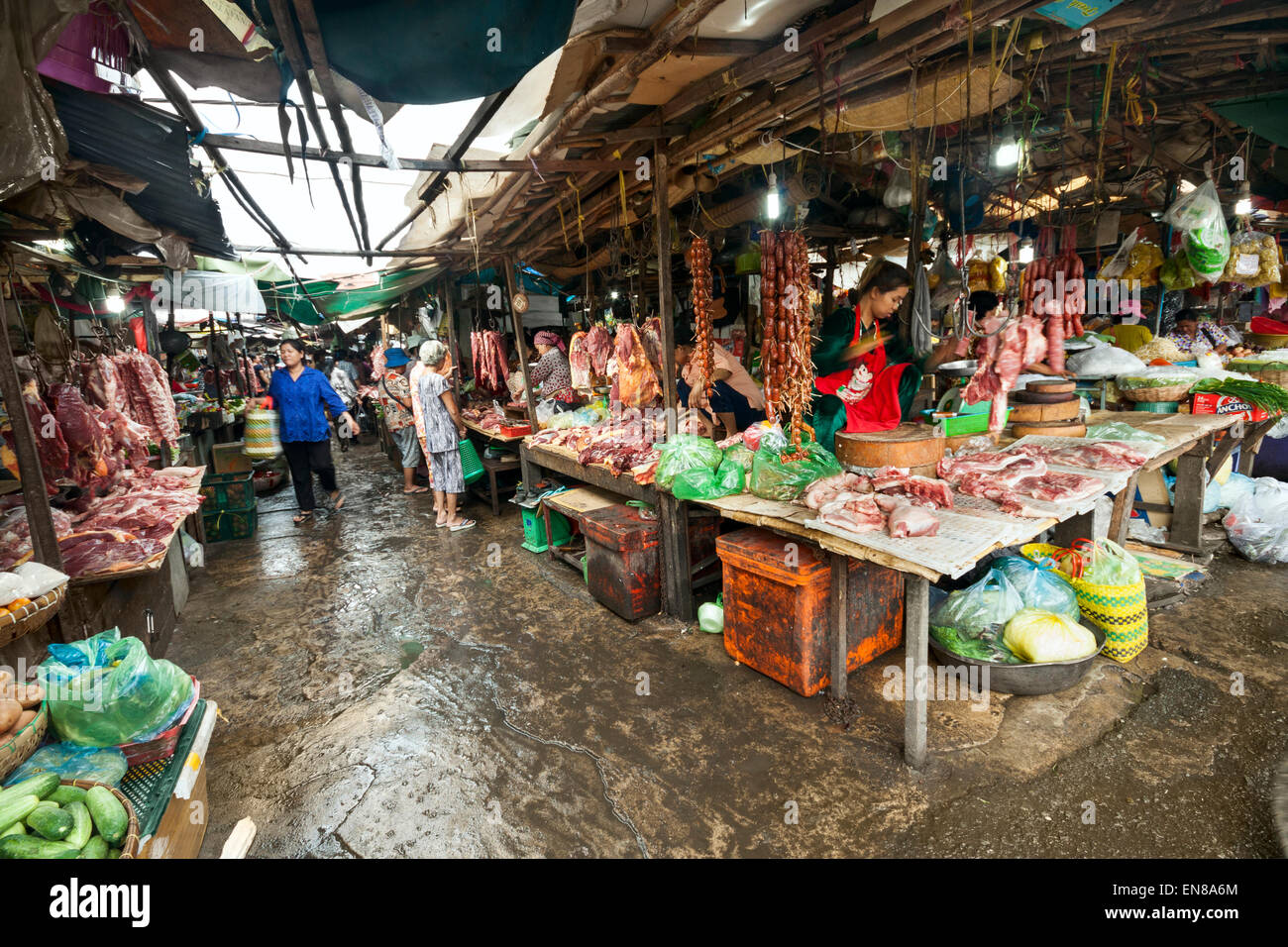 Der zentrale Altmarkt in Phnom Penh, Kambodscha, Asien. Stockfoto