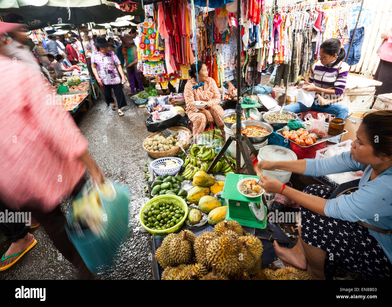 Der zentrale Altmarkt in Phnom Penh, Kambodscha, Asien. Stockfoto