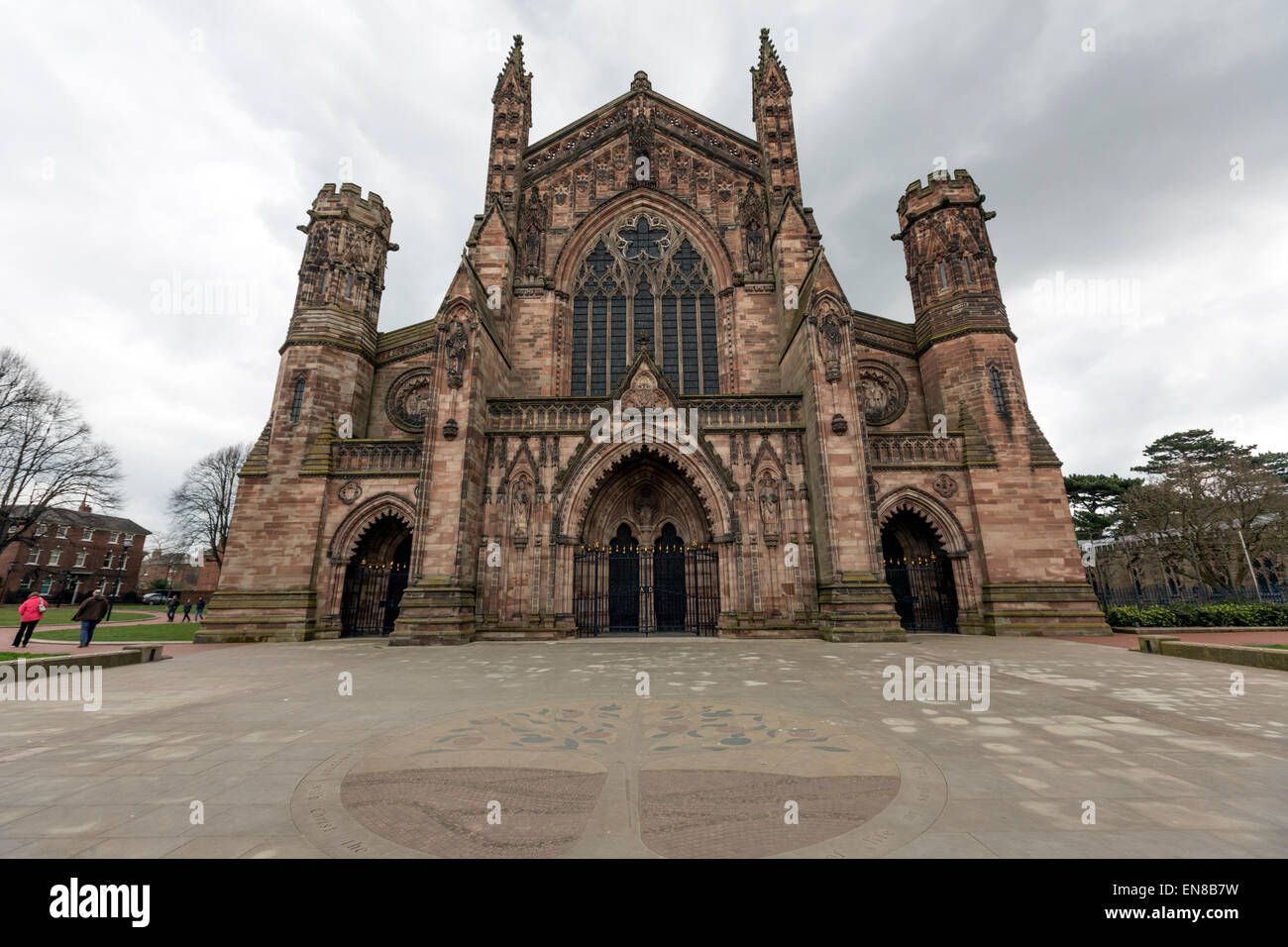 Hereford Kathedrale Haupteingang, Herefordshire, Vereinigtes Königreich Stockfoto