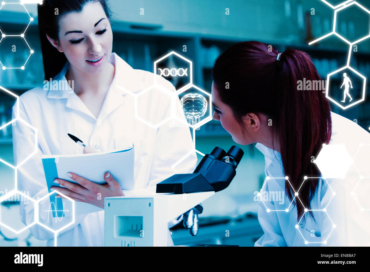 Zusammengesetztes Bild von Wissenschaft und medizinische Grafik Stockfoto