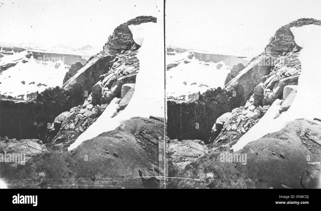 Diese geologische Übersichtskarte des Grand Teton National Park in Wyoming aus dem Jahr 1872 zeigt die Teton Range und zeigt die Topographie und geologische Besonderheiten des Parks. Die Karte ist eine wertvolle historische Aufzeichnung der natürlichen Landschaft und der geologischen Studien des Gebiets. Stockfoto