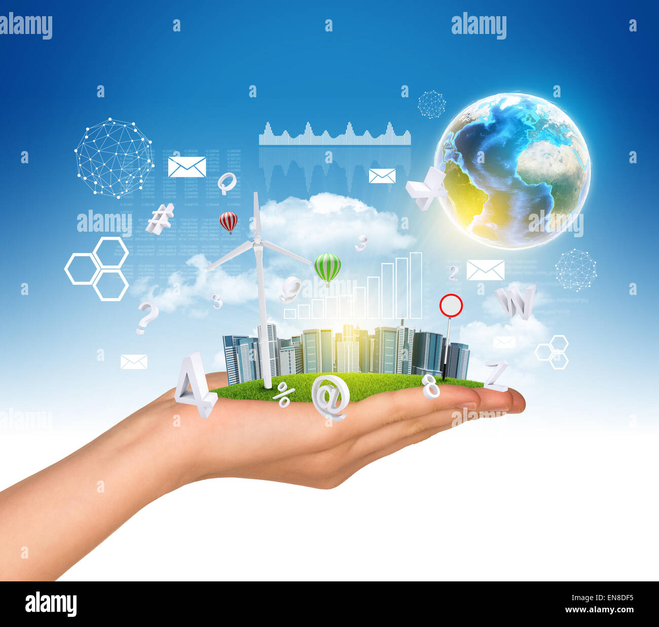 Stadtbild auf der Seite Stockfoto