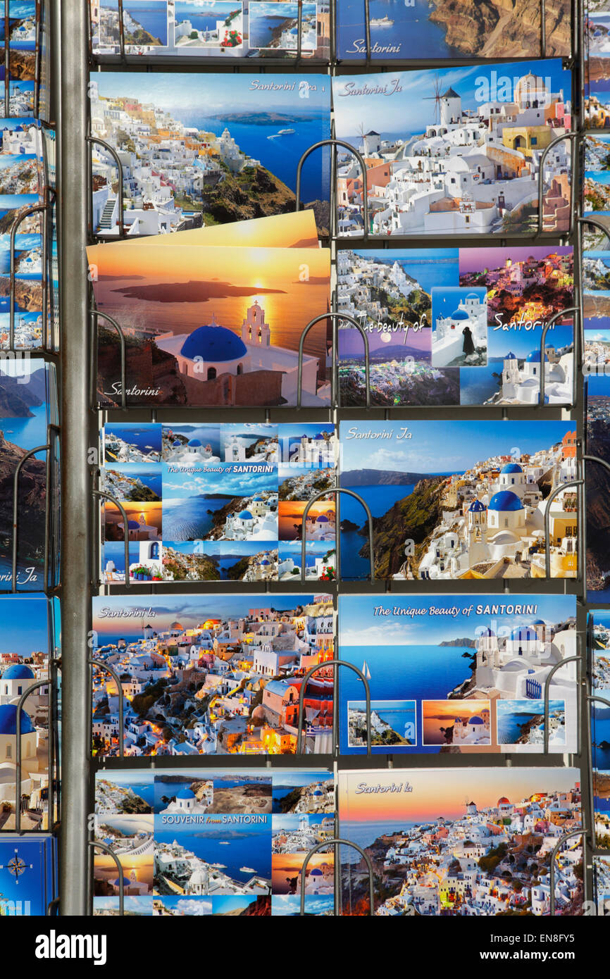 Postkarten aus Santorini, Griechenland Stockfoto