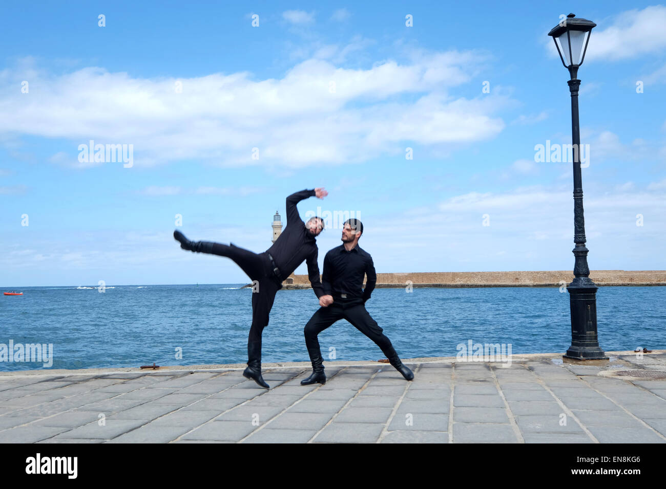 Pentozali, der traditionelle Tanz von Kreta, Chania, Griechenland Stockfoto