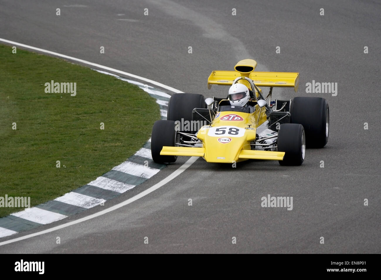 Richard Smeeton zeigt die 1972 März-Cosworth 721G bei Goodwood Members Meeting Stockfoto