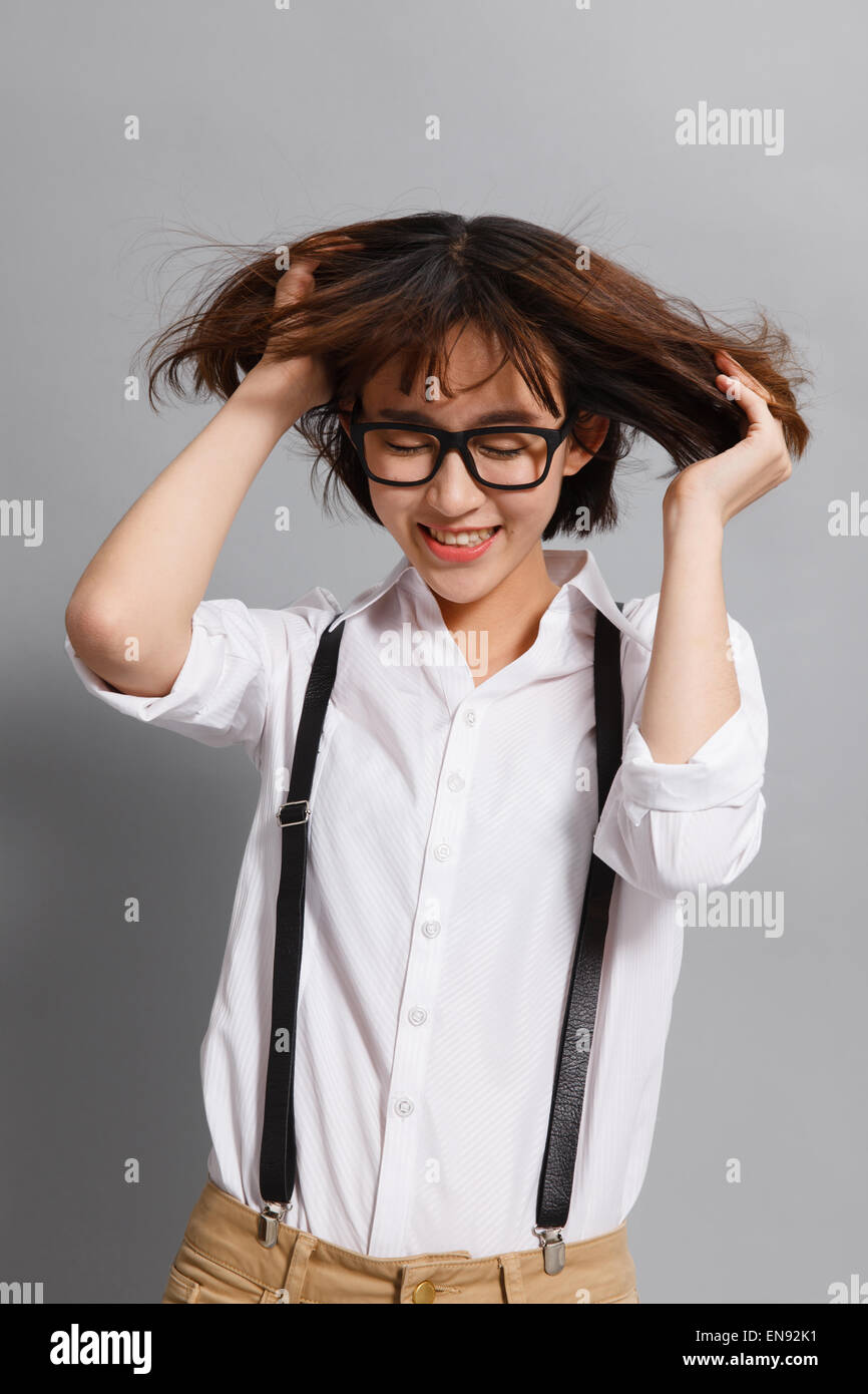 Die Kraft der Jugend junge Frau Stockfoto