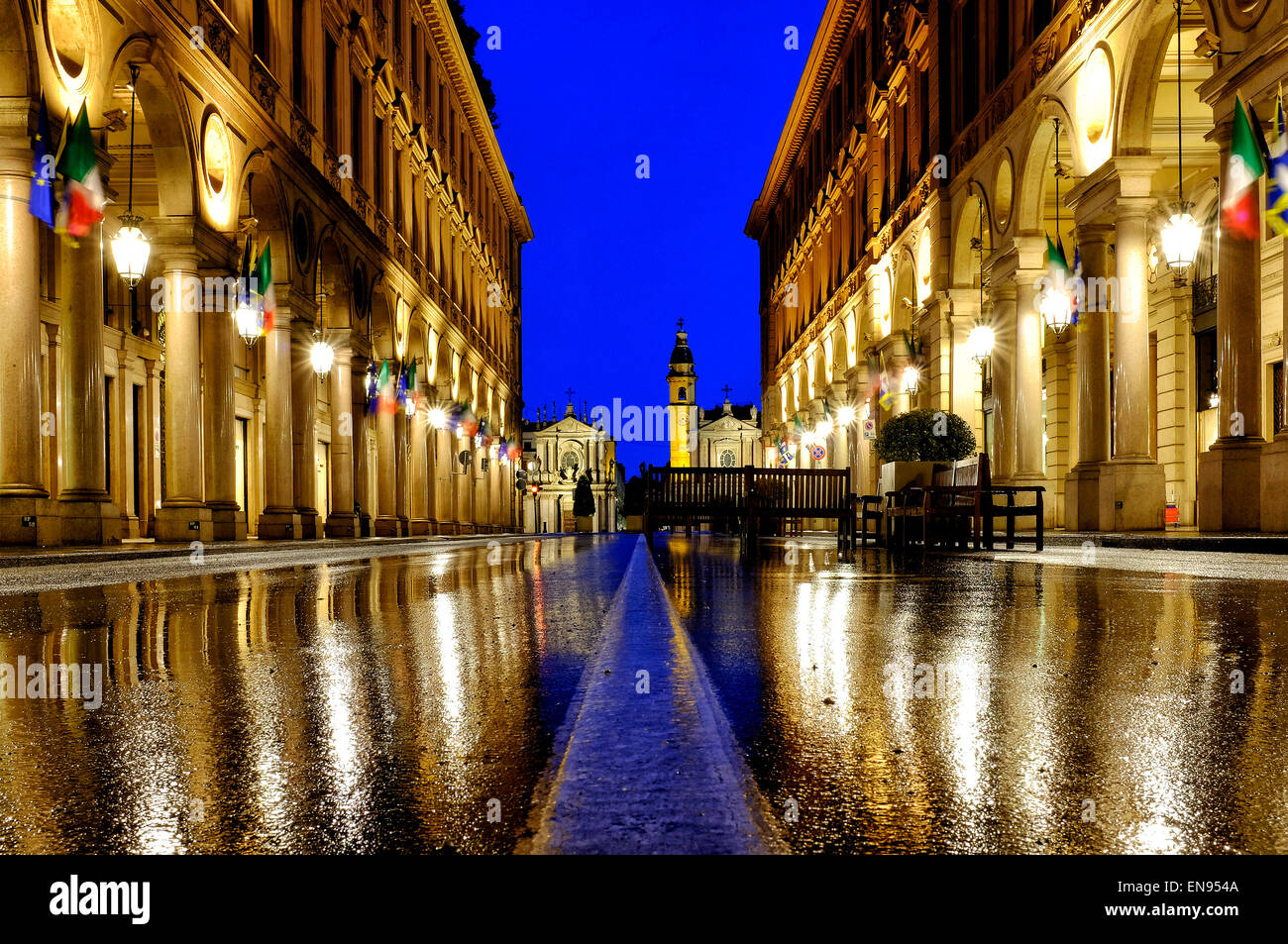 Via Roma, Turin, Italien Stockfoto