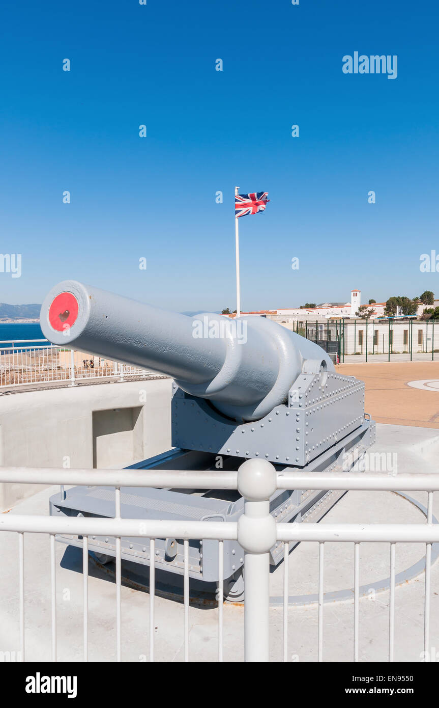 Alte Kanone angebracht an Europa Punkt auf Gibraltar Stockfoto