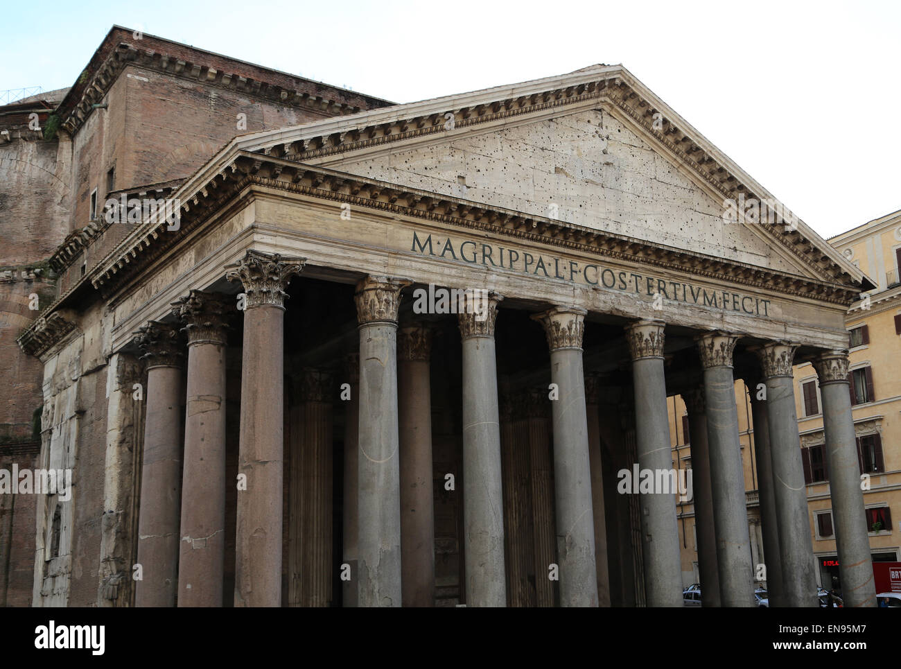 Italien. Rom. Pantheon. Römischer Tempel. Von außen. Stockfoto