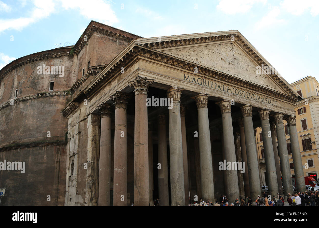 Italien. Rom. Pantheon. Römischer Tempel. Von außen. 2. Jh. n. Chr. Stockfoto
