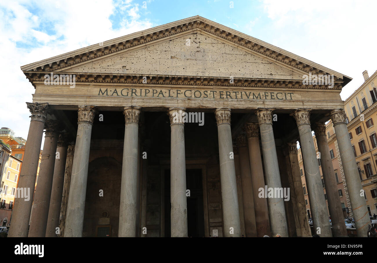 Italien. Rom. Pantheon. Römischer Tempel. Von außen. Stockfoto
