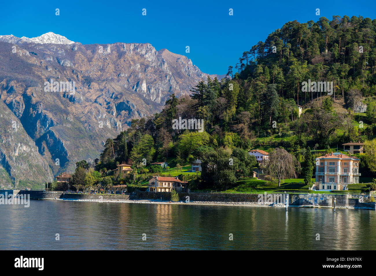 Panoramablick über den Comer See, Lombardei, Italien Stockfoto