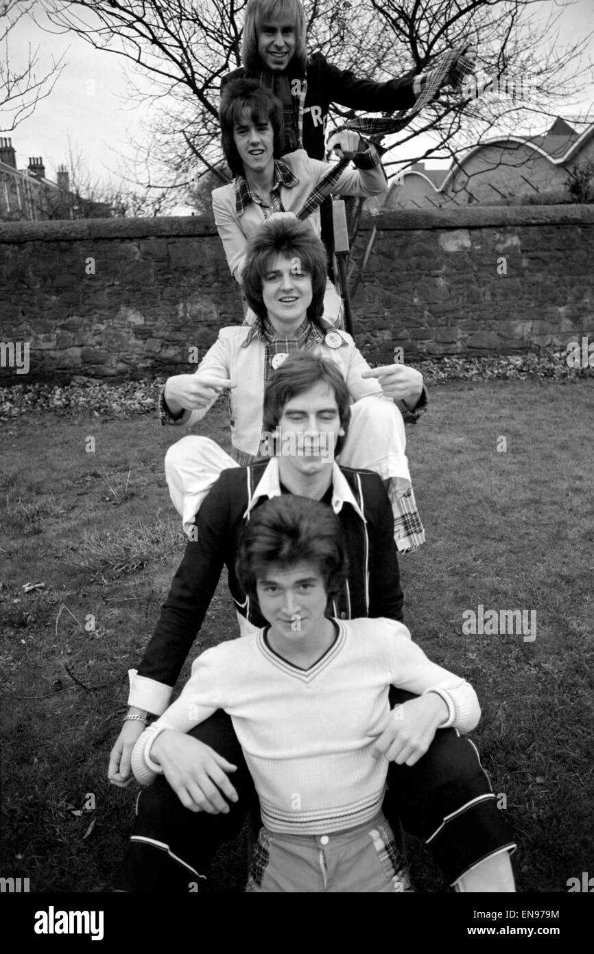 Bay City Rollers Popgruppe in Edinburgh. Februar 1975. Stockfoto