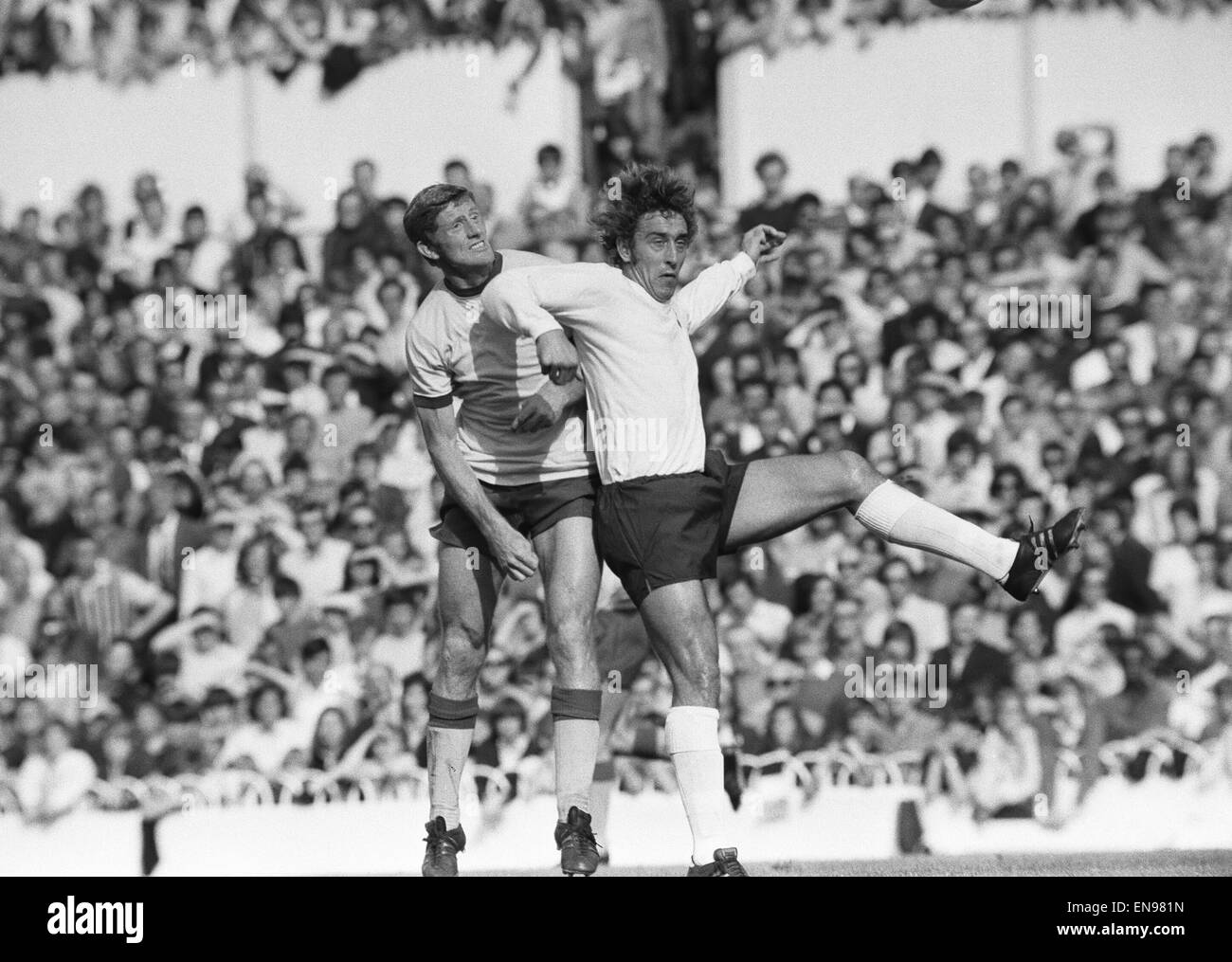 Englische League Division One Match an der White Hart Lane. Tottenham Hotspur 3 V Crystal Palace 0. Martin Chivers von Sporen. 18. September 1971. Stockfoto