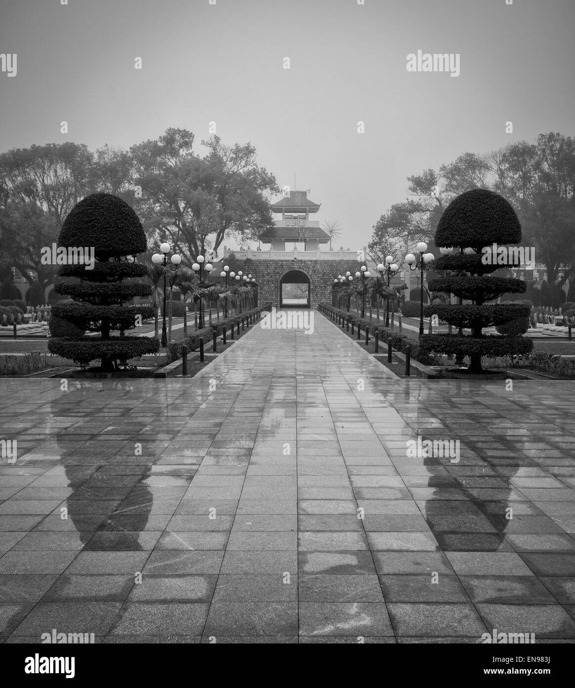 Ein Soldatenfriedhof in Dien Bien Phu, Vietnam. Stockfoto